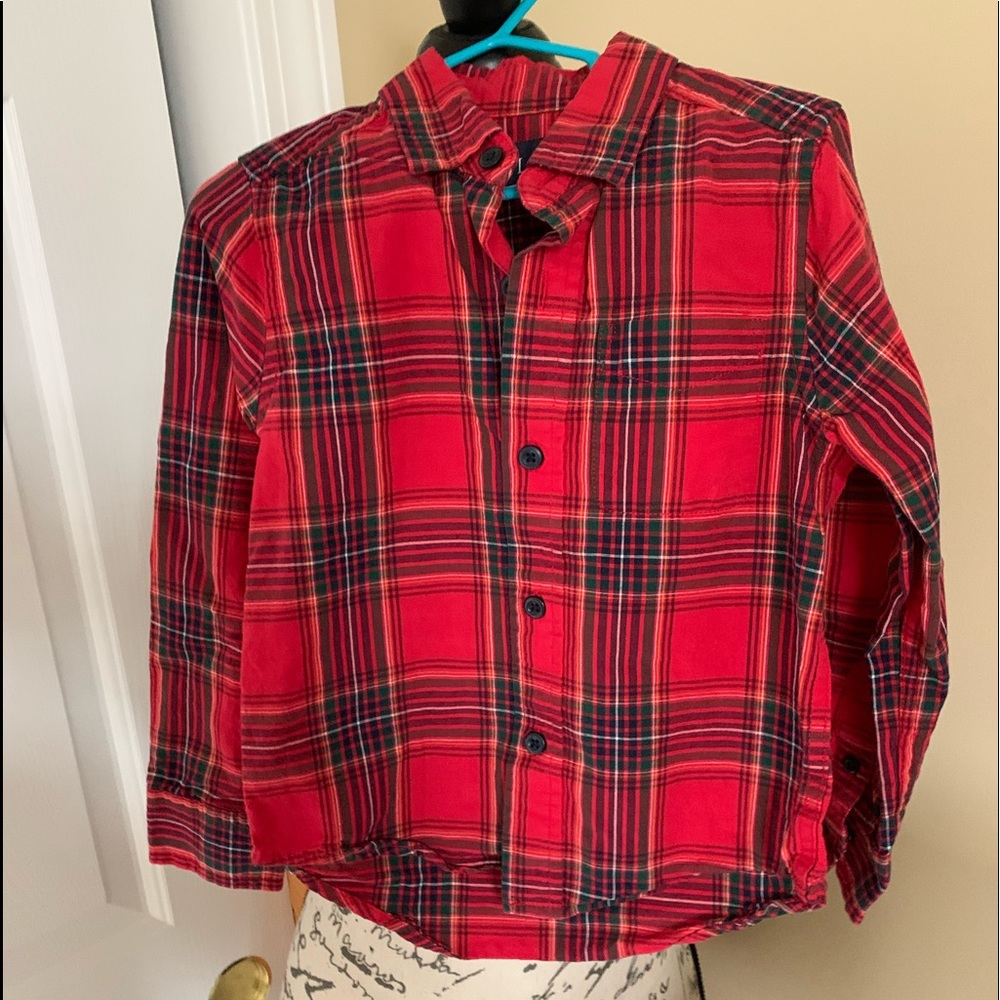 Kids Christmas plaid shirt